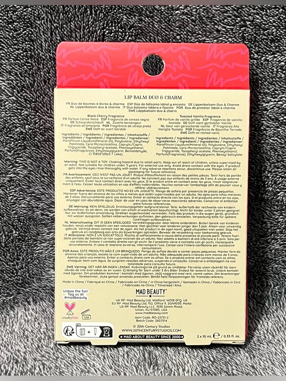 The Devil Wears Prada Lip Balm Duo & Charm Set by Mad Beauty